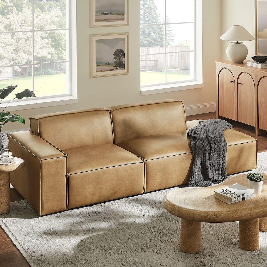 Restore 2-Piece Vegan Leather Modular Loveseat