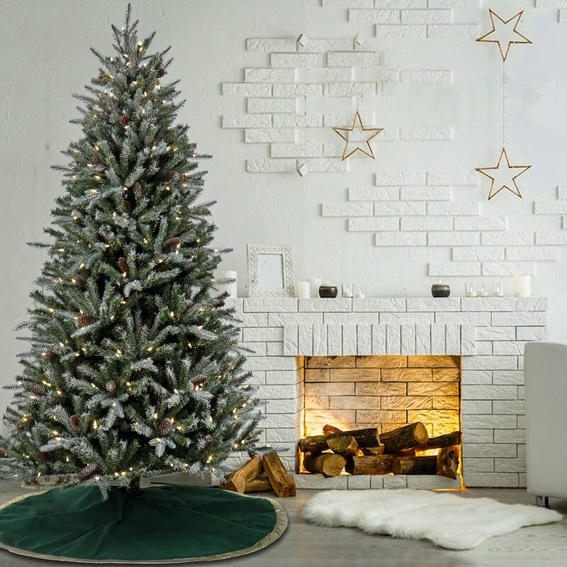 National Tree Company 7 ft. Pre-Lit Snowy Olallie Pine Tree with LED Lights - 7 Foot