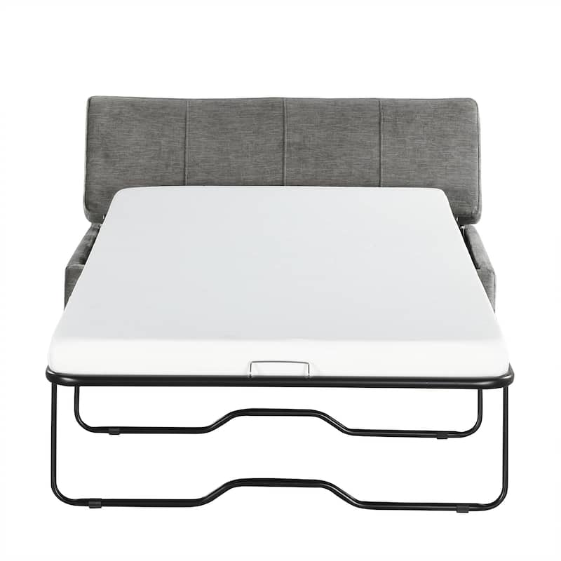 Roomfitters Twin Folding Ottoman Sleeper Bed with Mattress Convertible Guest Bed
