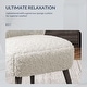 preview thumbnail 3 of 6, BELLEZE Modern Sherpa Accent Chair with Solid Wood Legs - White