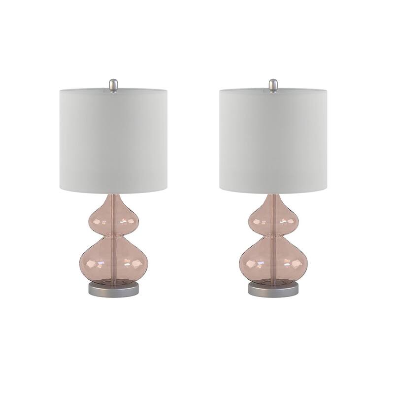 Ellipse Curved Glass Table Lamp, Set of 2 for living room,bedroom,and dining room