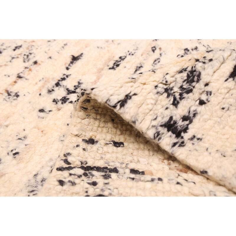 ECARPETGALLERY Hand-knotted Tangier Cream Wool Rug - 5'1 x 7'10