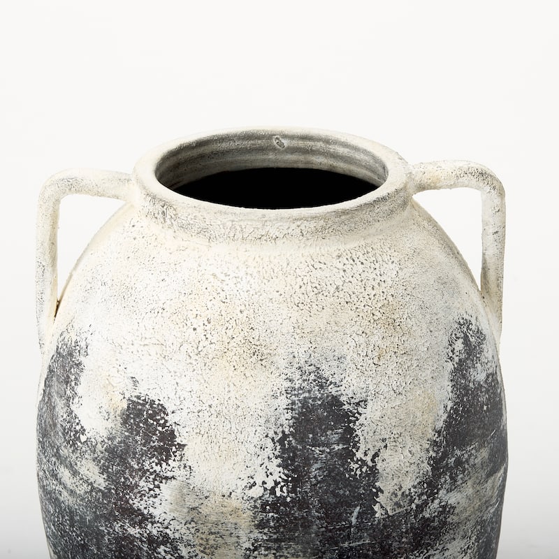 Boscia White and Black Ceramic Floor Vase