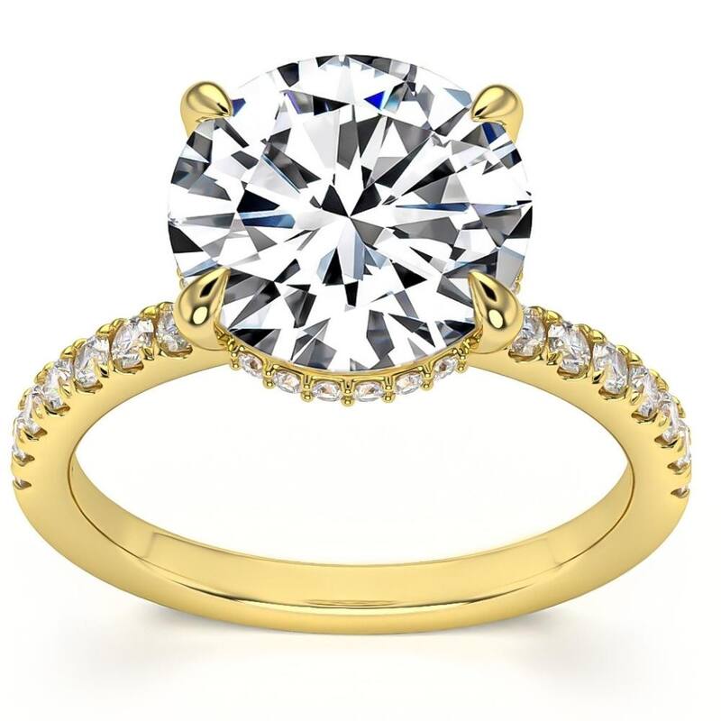 3 1/2Ct Diamond Engagement Ring Side Halo14k White Yellow or Rose Gold Lab Gold