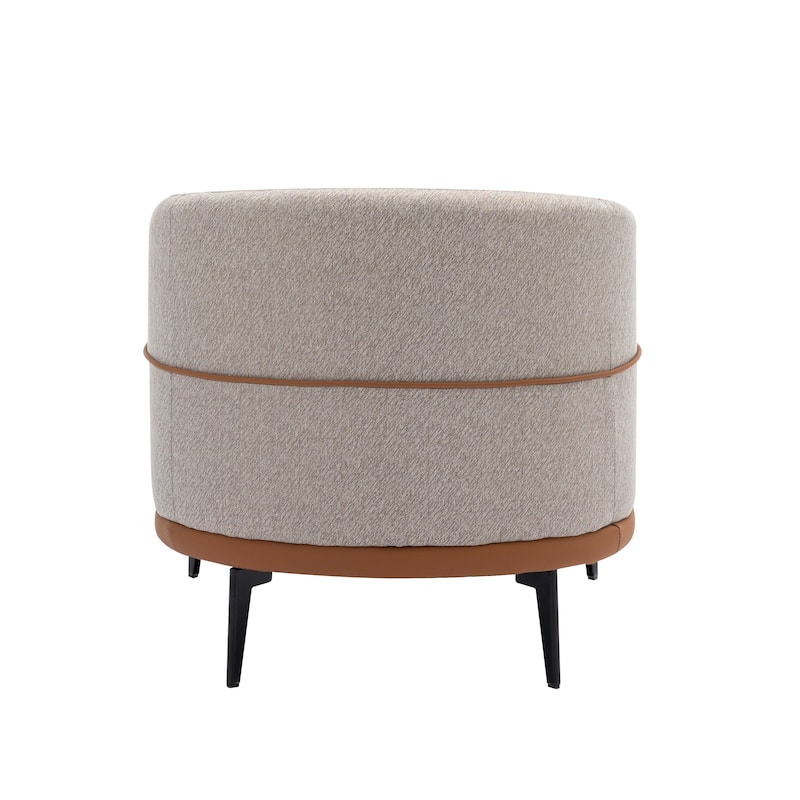Modern Two-tone Barrel Fabric Upholstered Armchair for Living Room