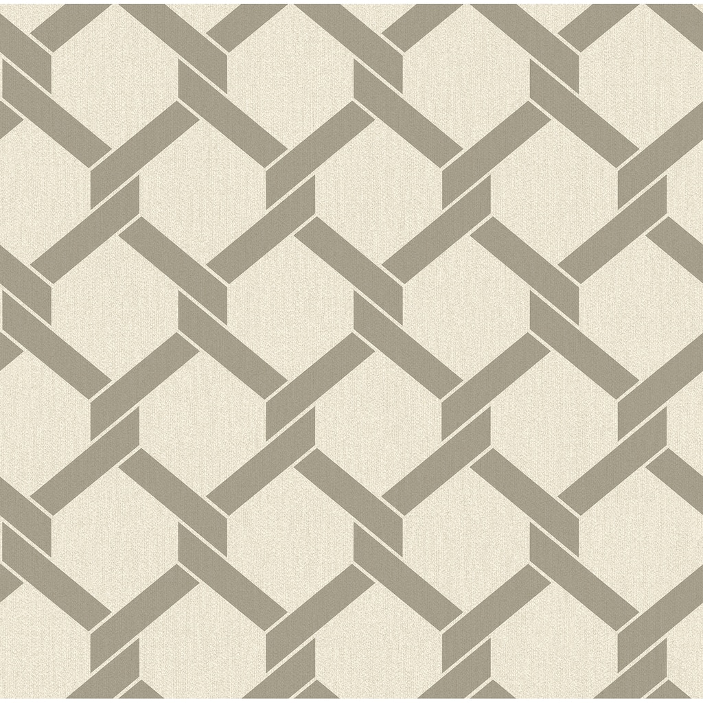A-Street Prints Payton Grey Hexagon Trellis Wallpaper
