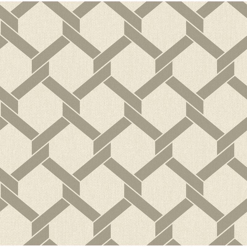 A-Street Prints Payton Grey Hexagon Trellis Wallpaper