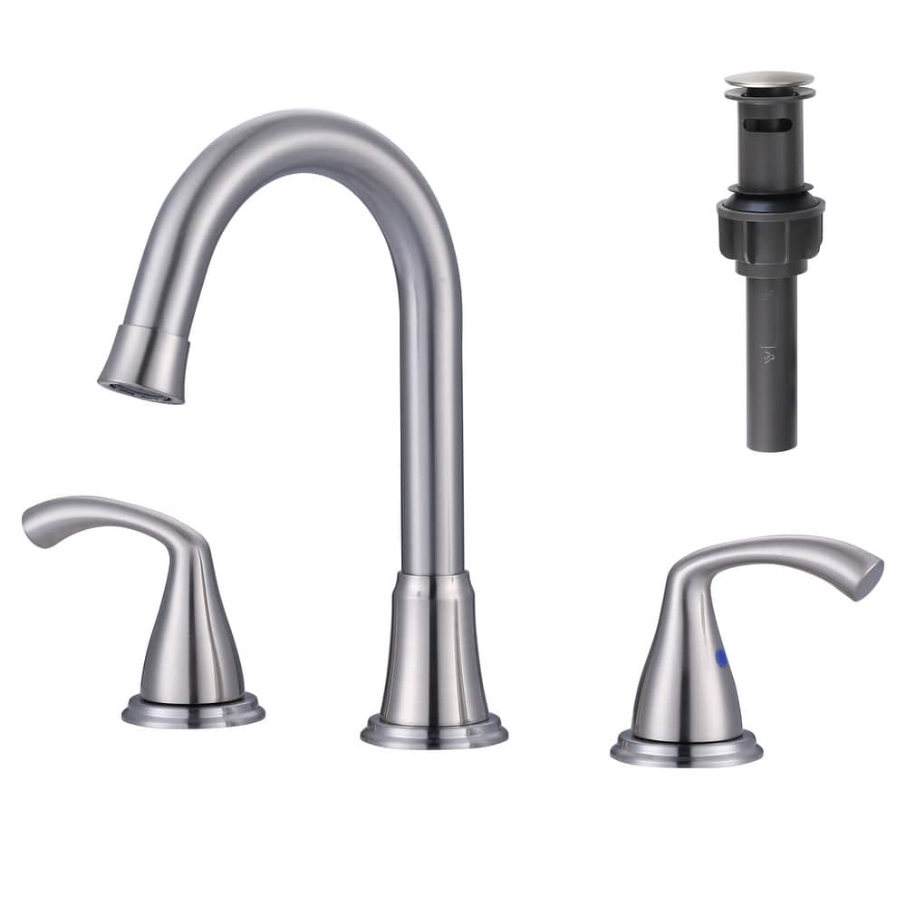 WOWOW 3-Hole Widespread Double Handle Bathroom Faucet