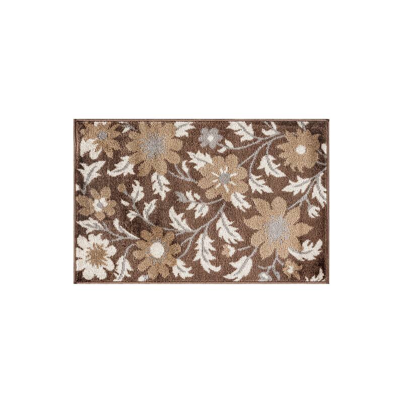 Contemporary Floral Area Rug for Living Room, Bedroom, or Entryway - Low Pile Indoor Rug