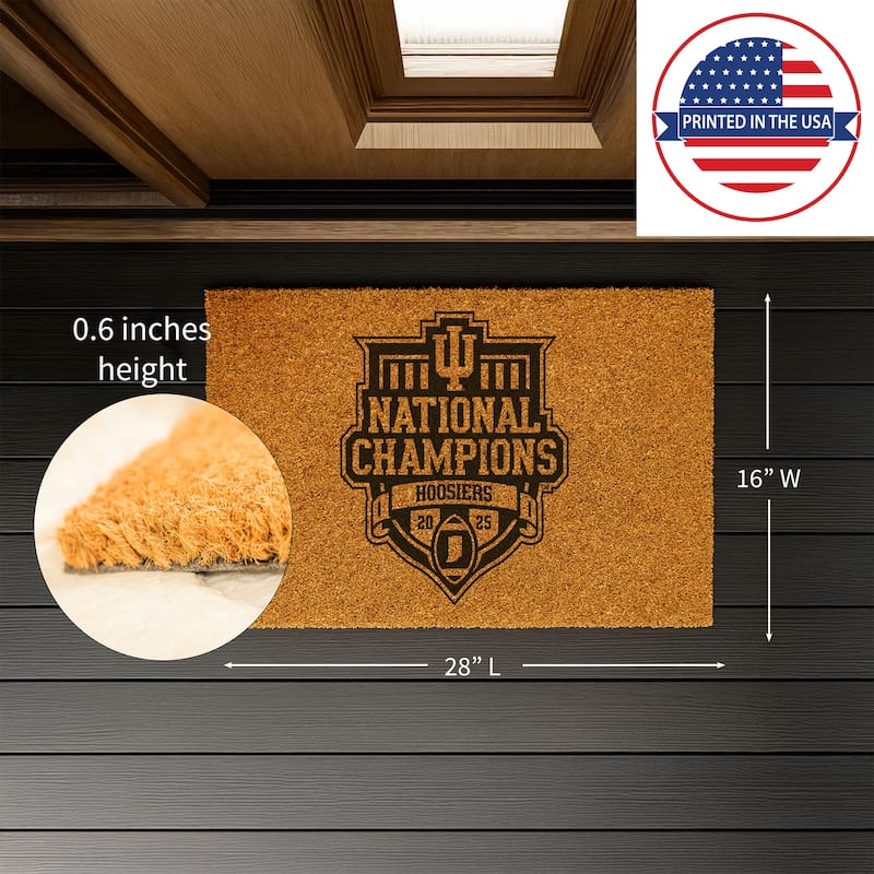 28 in. x 16 in. Indiana University CFP National Champions Coir Door Mat - 28" x 16"