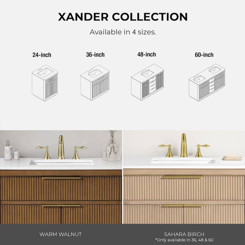 Xander Bathroom Vanity with White Engineered Stone Top