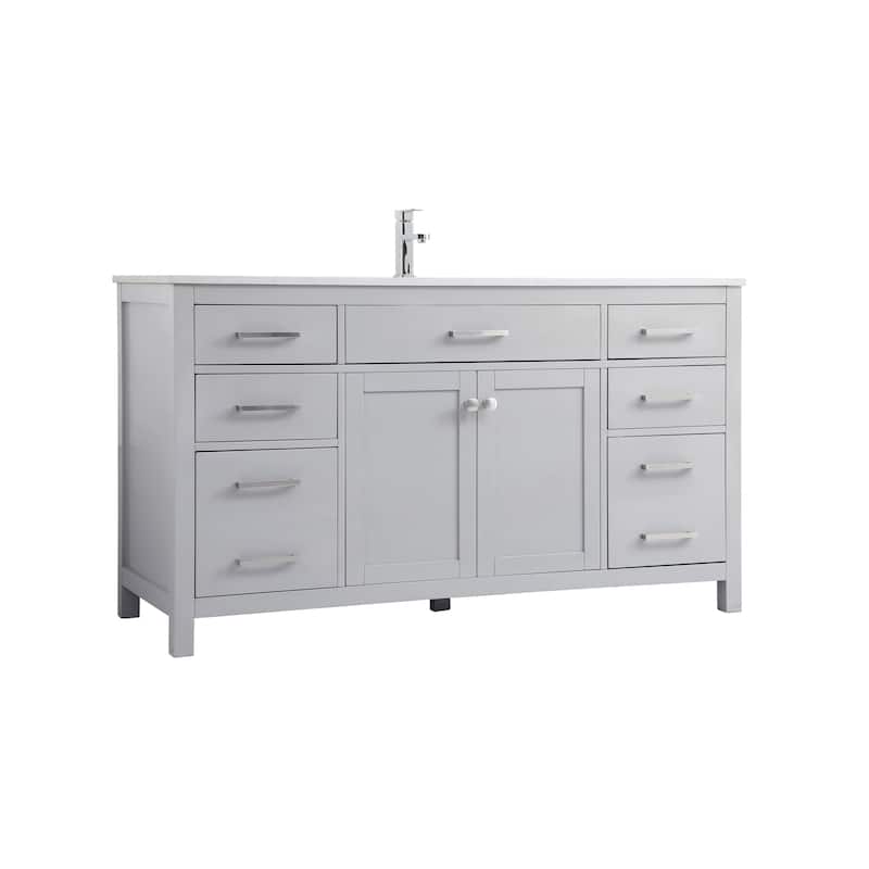 Prestige 42 - 60 Inch Single Bathroom Vanity - 60 Inches - Grey