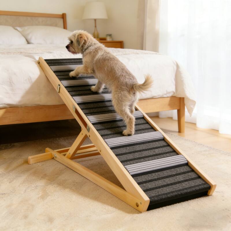 Dog Ramp for Couch, Small Dog Ramp for Sofa, 6 Adjustable Height from 14"to 25", Portable Stable Pet Steps with Non-Slip Pad