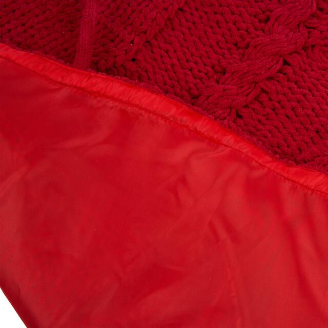 Glitzhome 52"D Knitted Polyester Christmas Tree Skirt
