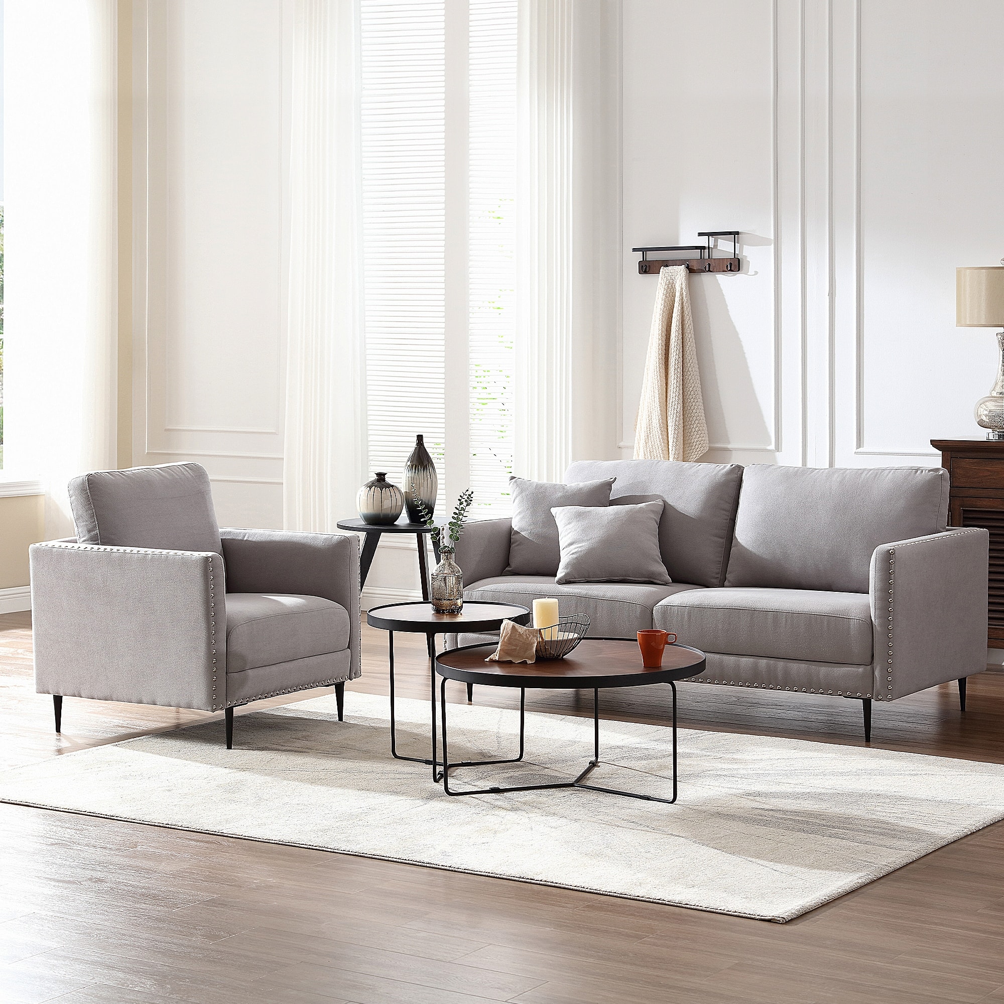 Morden Fort Chair Sofa Set,2 Piece Modern Living Room Furniture Set w ...