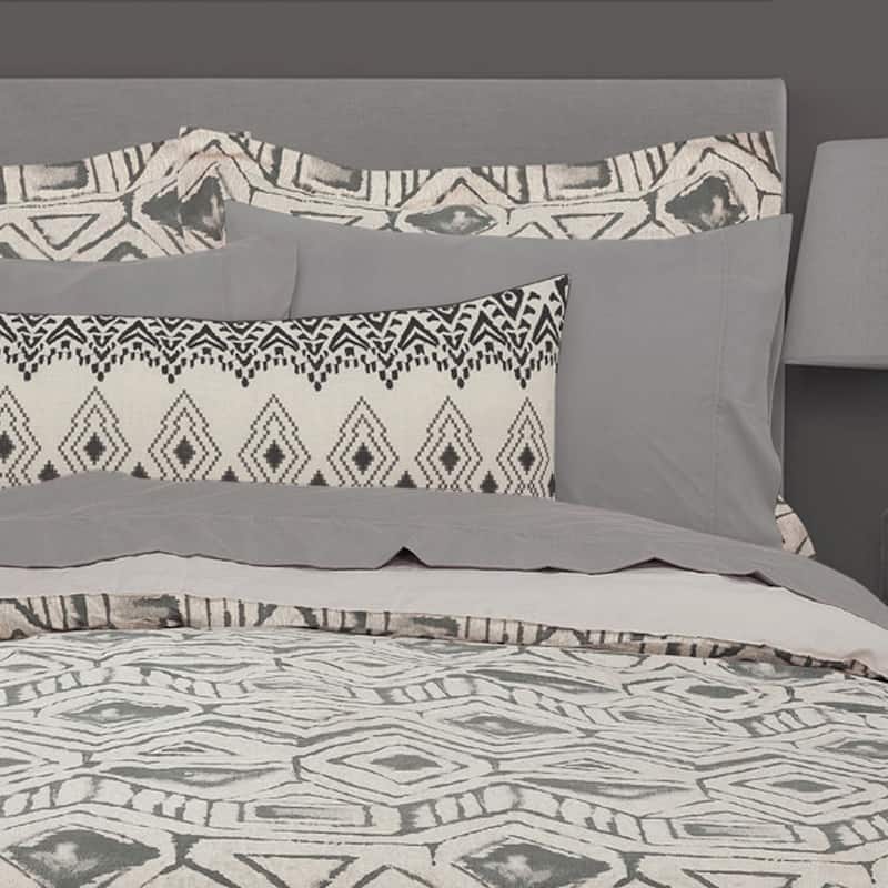 Ikat Embroidered 14" x 36" Decorative Pillow