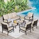 preview thumbnail 26 of 66, MAISON ARTS 5/7/9-Seat Patio Conversation Set, Outdoor Sofa Set with Single Sofa Chairs, 3-Seater Sofa, Ottoman and Coffee Table