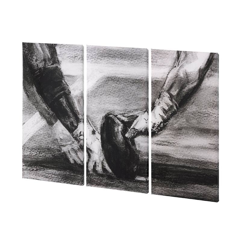 Sports Collection Football (Set of 3) (30 x 60) Canvas Art Print