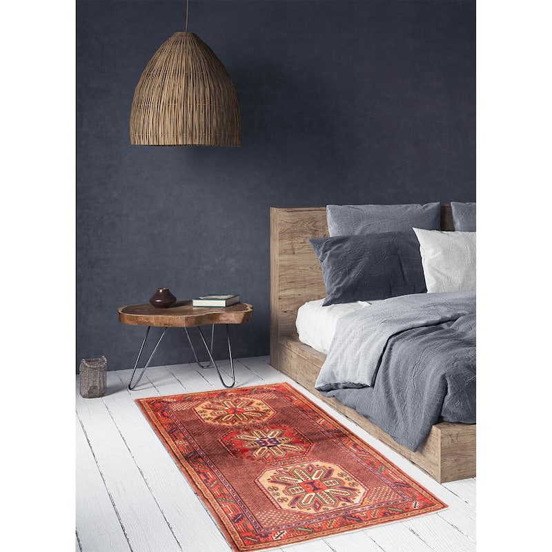 ECARPETGALLERY Hand-knotted Konya Anatolian Red Wool Rug - 4'4 x 6'5