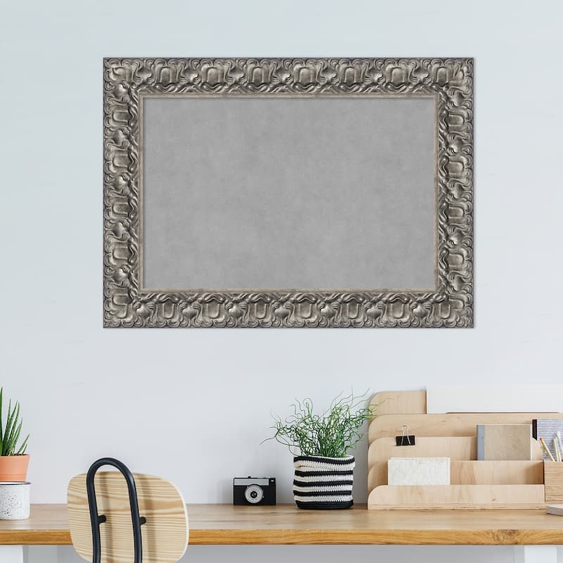 Amanti Art Silver Luxor Framed Magnetic Board