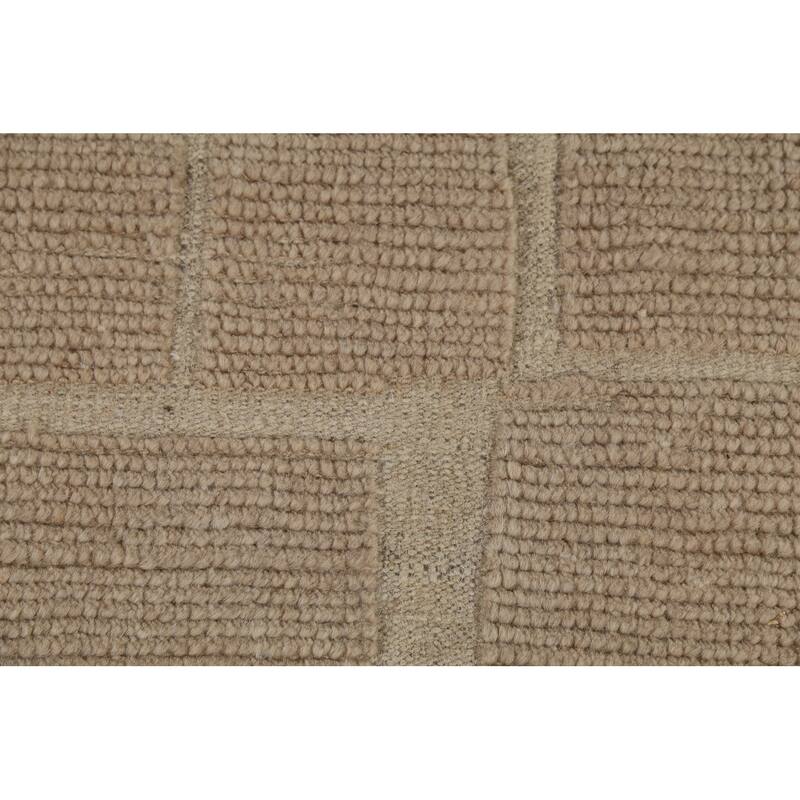 Hand Knotted Oriental 100% Wool Carpet Modern All-Over Beige & Ivories Moroccan Area Rug - 12' 2'' X 9' 0''