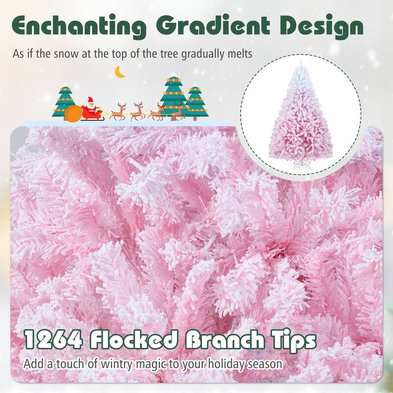 Costway 5/6/7/8 FT Artificial Christmas Tree with 180/250/350/470 Warm - See Details