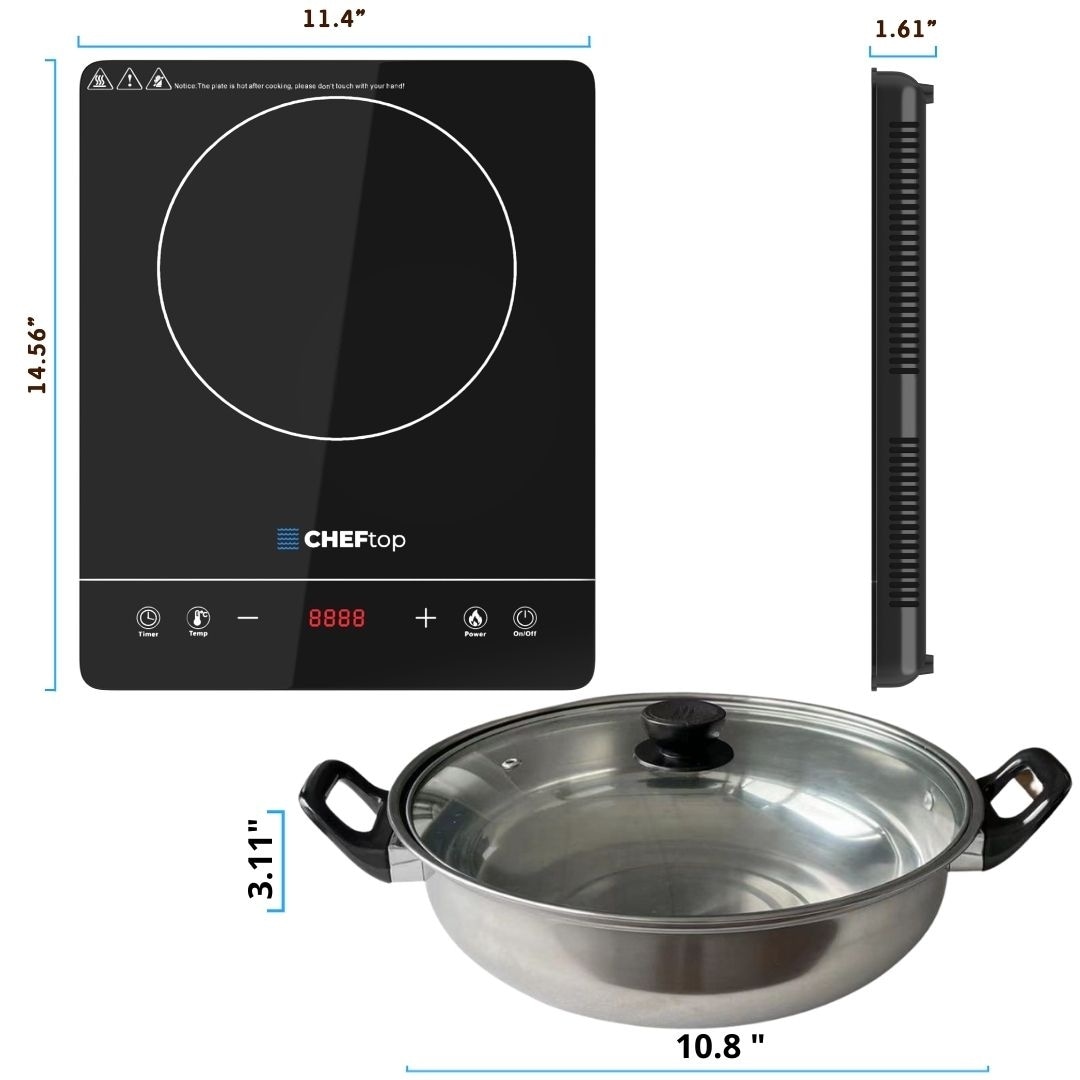 LCD Portable Double Induction Cooktop 1800W Digital Electric Countertop  Burner Sensor Touch Stove - Bed Bath & Beyond - 31433924