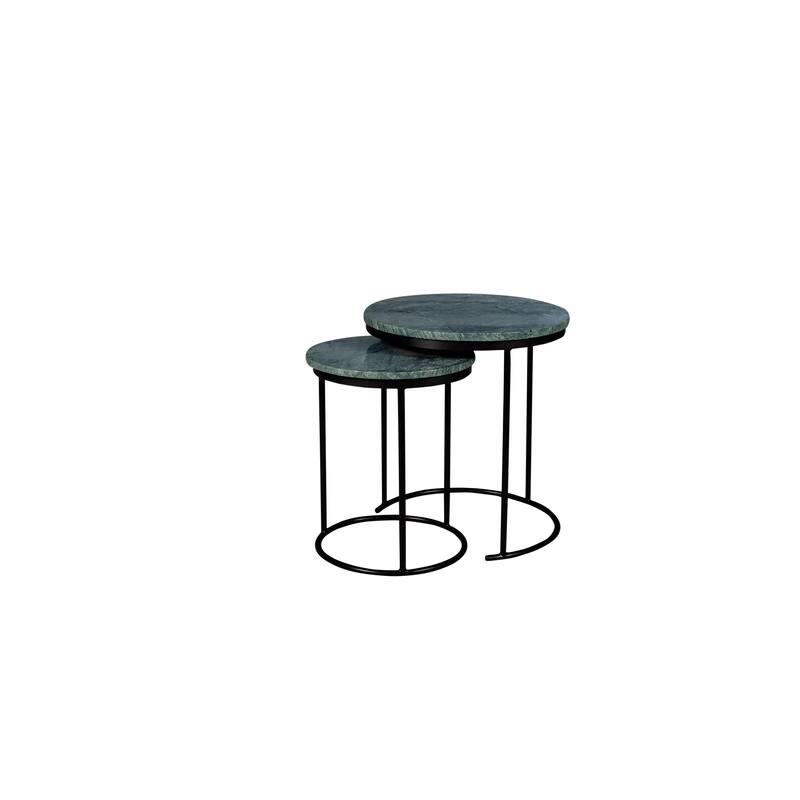 Marble Nesting Coffee Table Set Of 2 With Metal Frame