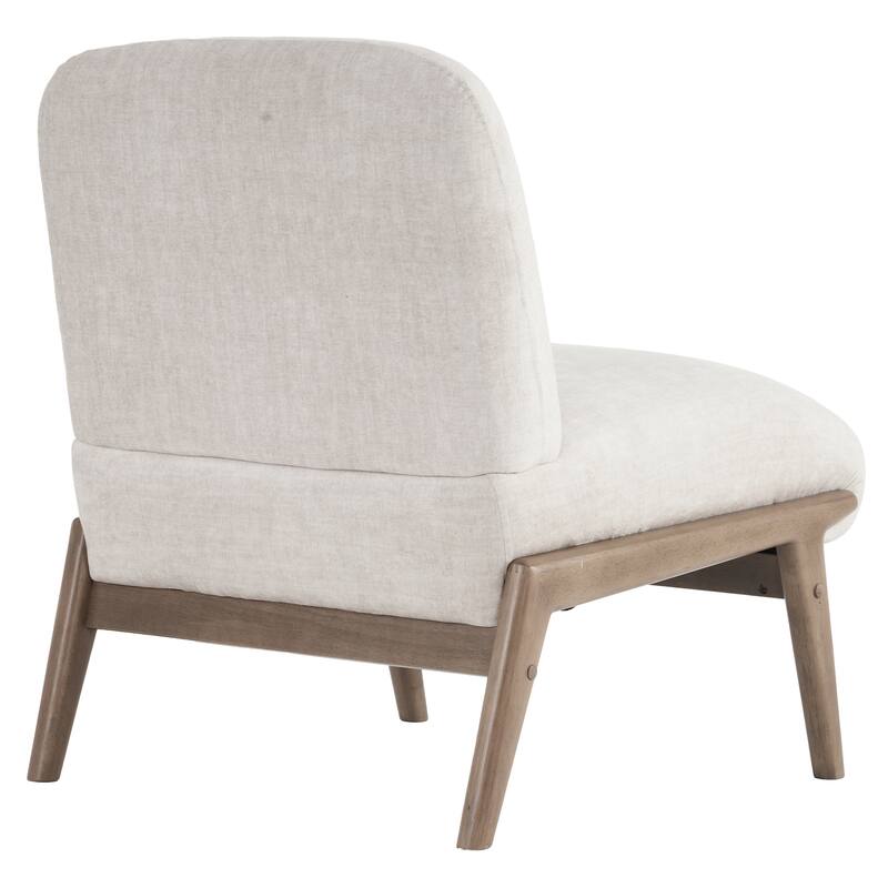 Contemporary Velvet & Solid Wood Accent Chair