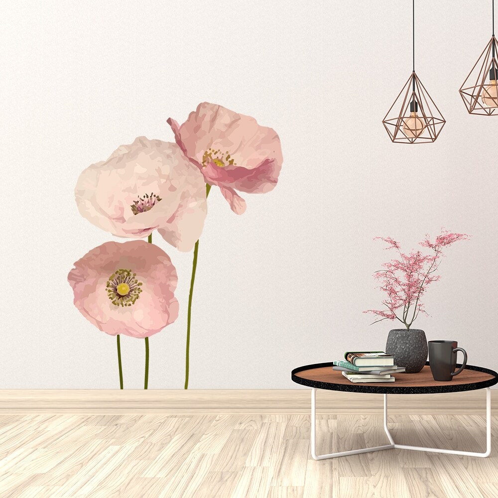Poppy Anemone Flowers Wall Sticker Overstock 31633780
