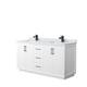Option White, Black Trim, Carrara Marble Top