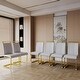 preview thumbnail 11 of 18, 2 Piece Dining Chairs Set,Modern Fashion Kitchen Vanity Patio Club Guest Office Chair,Plating Golden Metal Legs
