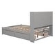 preview thumbnail 11 of 51, Full Size Platform Bed with Storage Headboard, Charging Station and Drawers