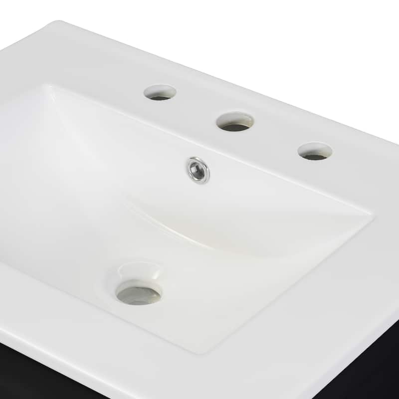 GDFStudio - Nova Wood & Ceramic Bathroom Vanity Cabinet with Single Sink
