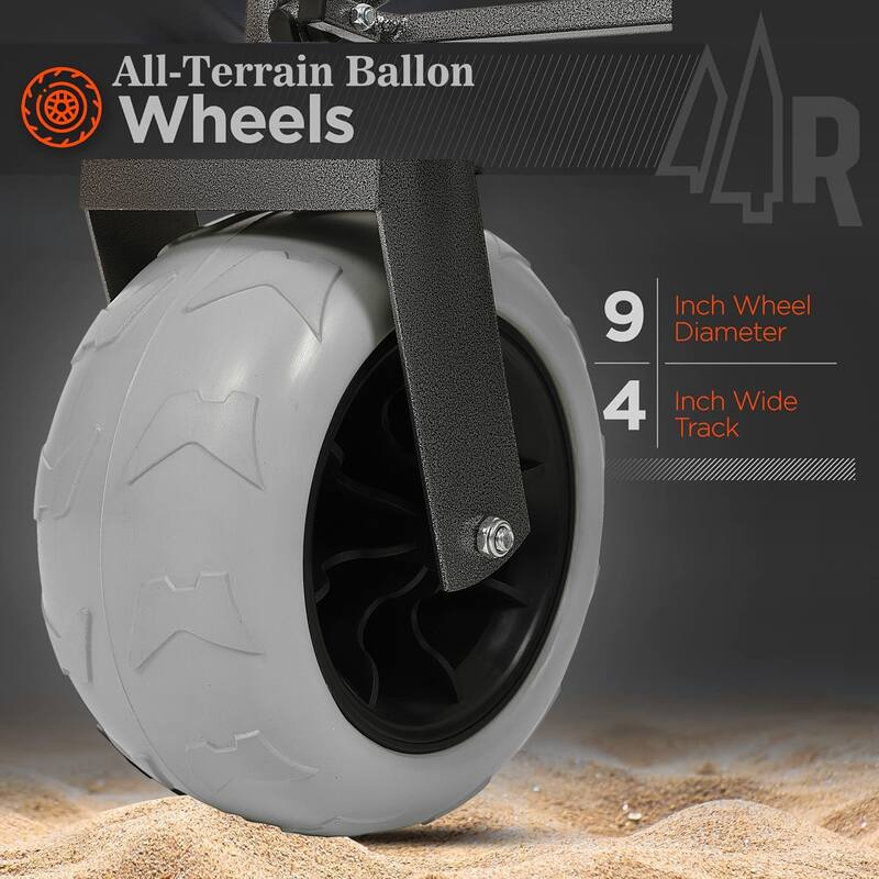 9"X4"All-Terrain Balloon Wheels!300l Xl Heavy-Duty Folding Wagon Cart - 480lbs Capacity,Conquers Sand & Rough Terrain,W/Brakes