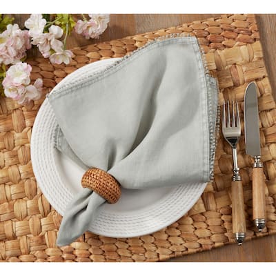 Table Napkins With Pom Pom Design (Set of 4) - 20"x20"
