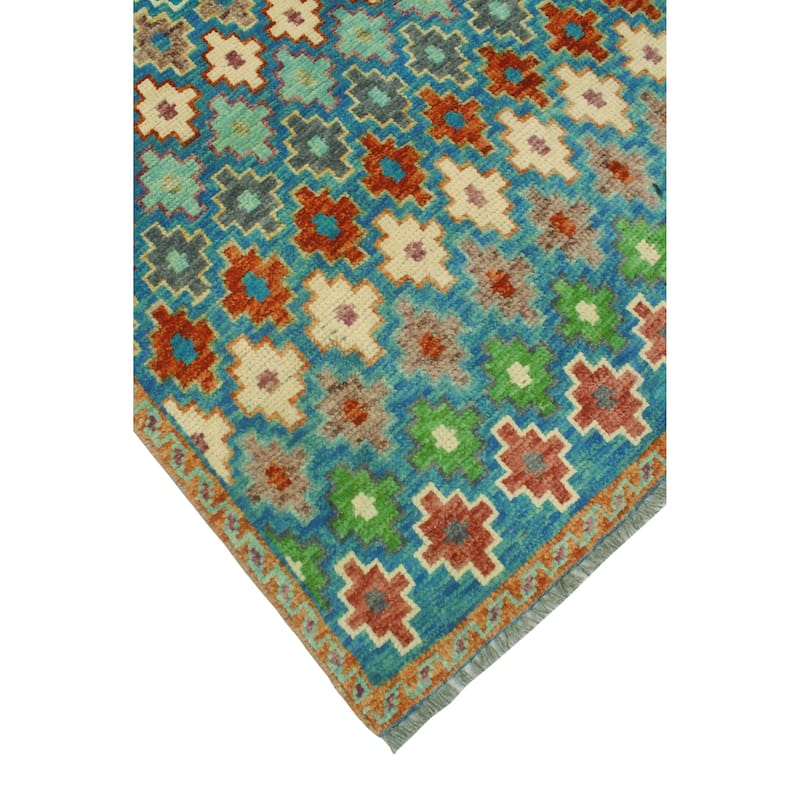 Balochi Aethelbe Blue/Rust Rug - 3'2" x 4'11"