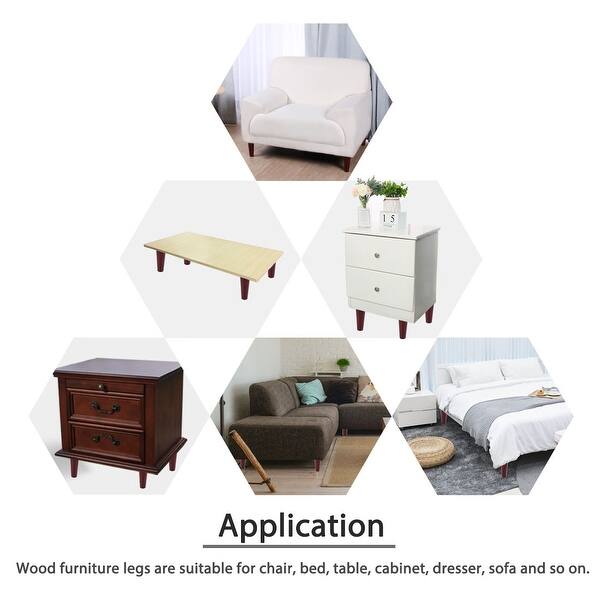 Shop 6 Wood Furniture Leg Chair Table Sofa Bench Couch Feet Round