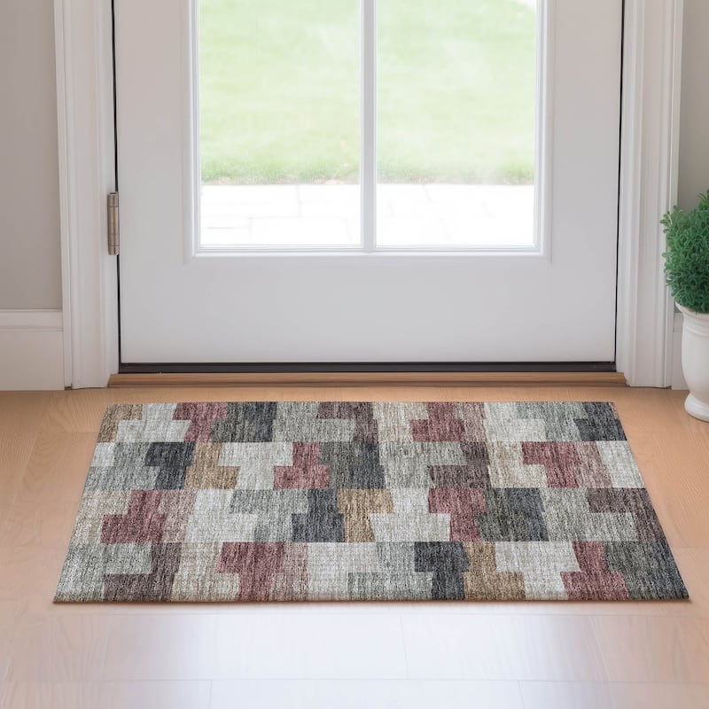 Premium Washable Super Soft Contemporary Mayfield Rug - Paprika - 1' 8" x 2' 6" - Rectangle