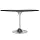 preview thumbnail 30 of 29, Verve 48" Modern Round Solid Wood Top Dining Table with Brushed Chrome Steel Pedestal Base for Kitchen & Dining Room