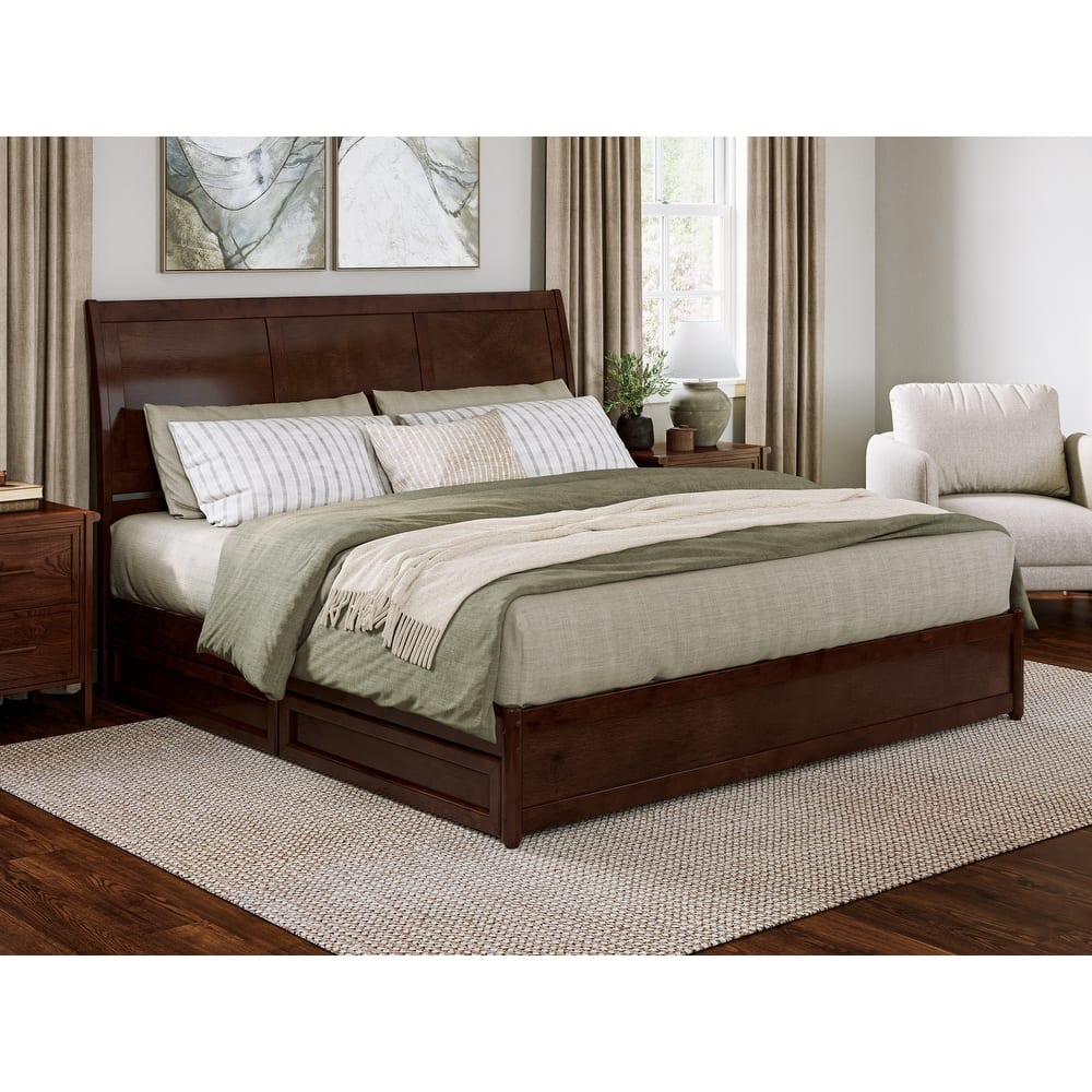 Andorra Platform Bed with Panel Footboard and Storage Drawers