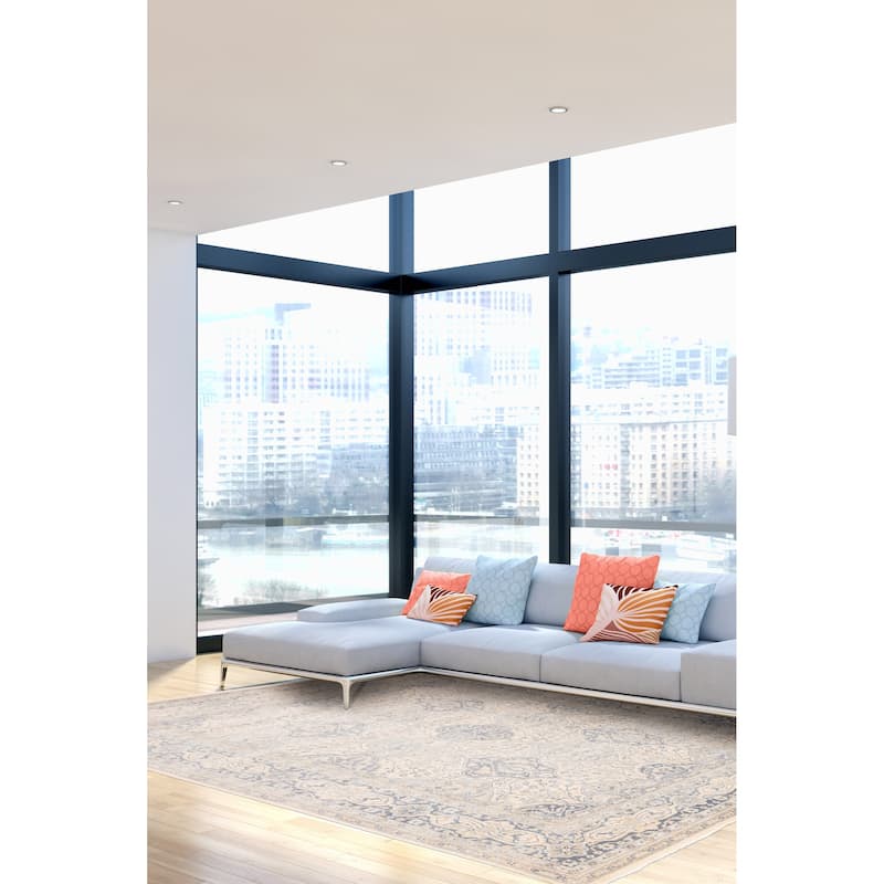 ECARPETGALLERY Hand-knotted Jamshidpour Ivory Wool Rug - 8'11 x 11'11