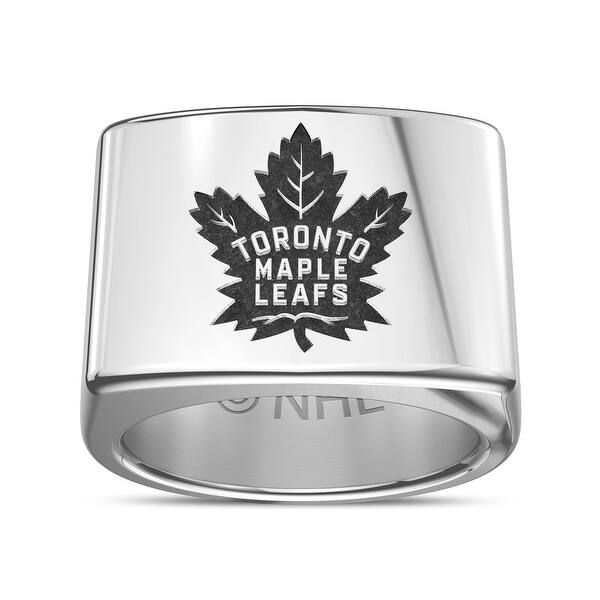 Shop Toronto Maple Leafs Logo Engraved Ring In Sterling Silver