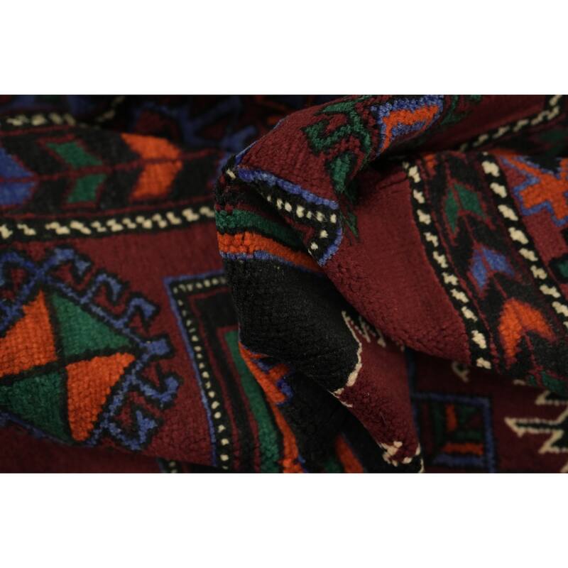 Hand Knotted Oriental 100% Wool Carpet Traditional Tribal Red Kazak Area Rug - 9' 9'' X 5' 2''