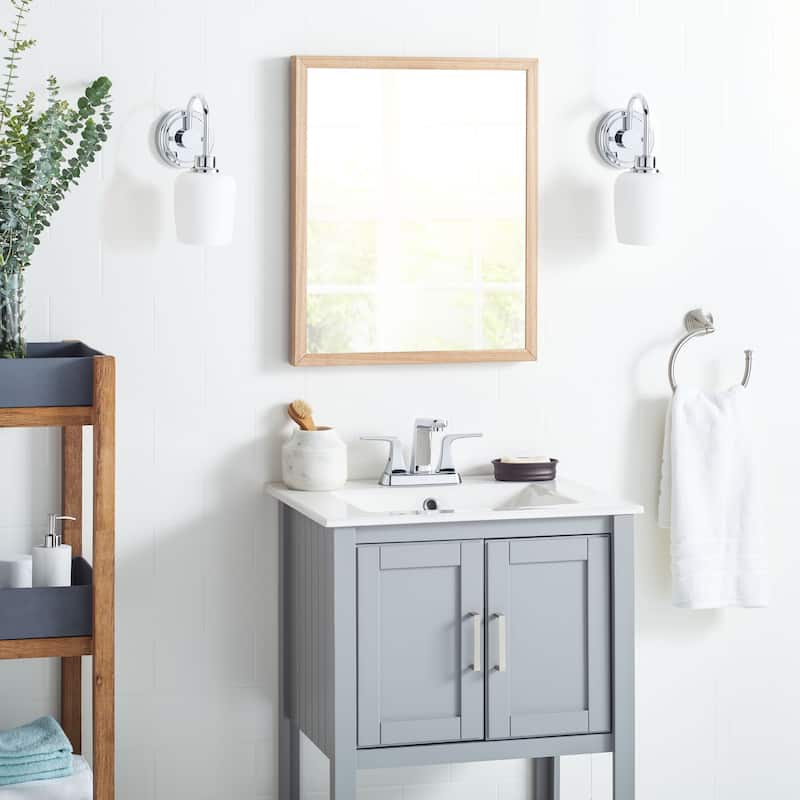 SAFAVIEH Lighting Casen 1-light Chrome LED Bathroom Sconce - 4.8"x7.5"x12"
