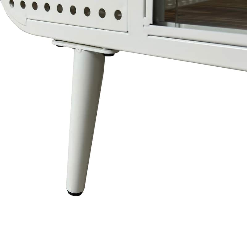 Storage Cabinet with Tempered Glass