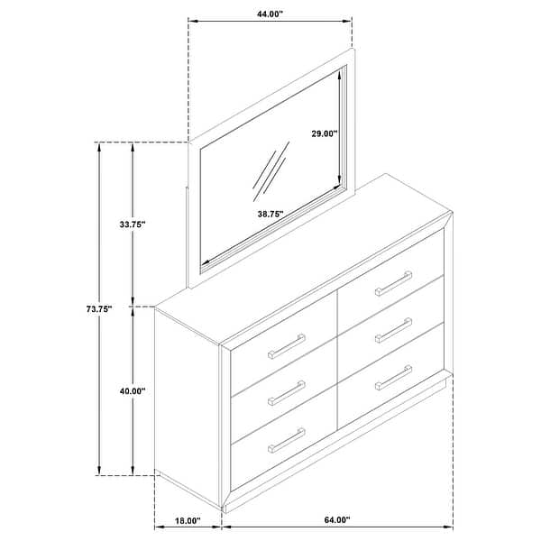 dimension image slide 0 of 2, Kenora 6-drawer Dresser and Mirror Barley Brown