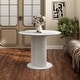 preview thumbnail 1 of 22, Furniture of America Astra Modern Wood Round Dining Table with Fluted Base White With Faux Marble Veneer