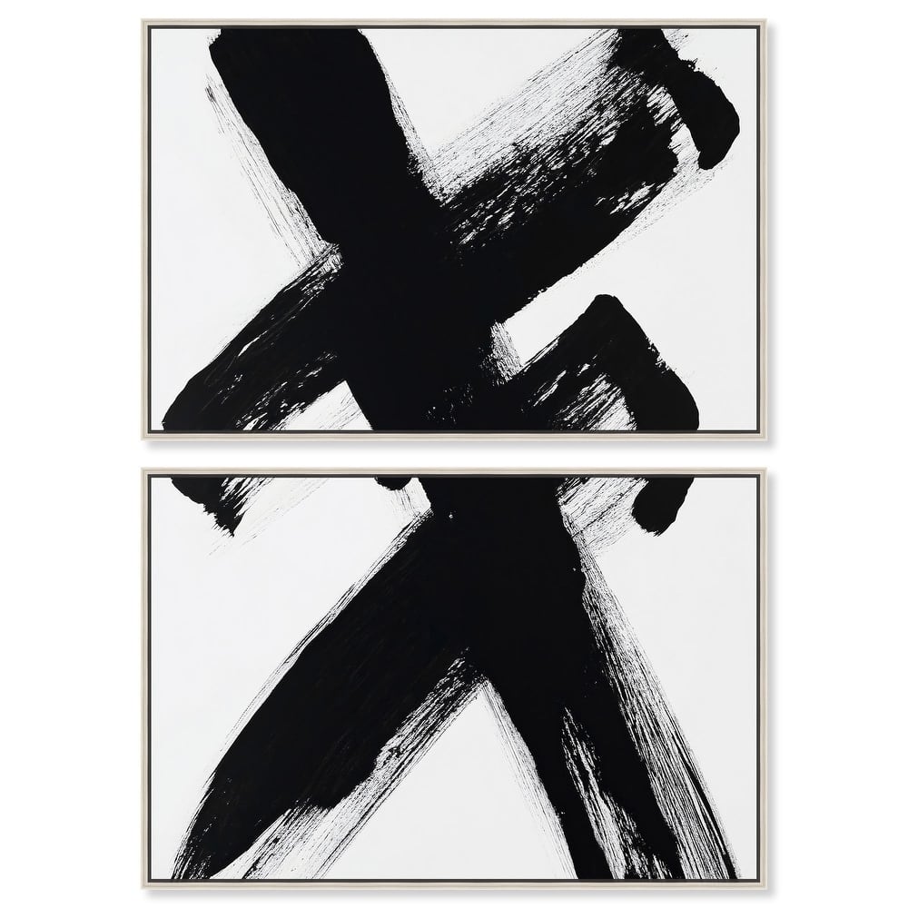 Black X Canvas Set of 2 by Art Remedy