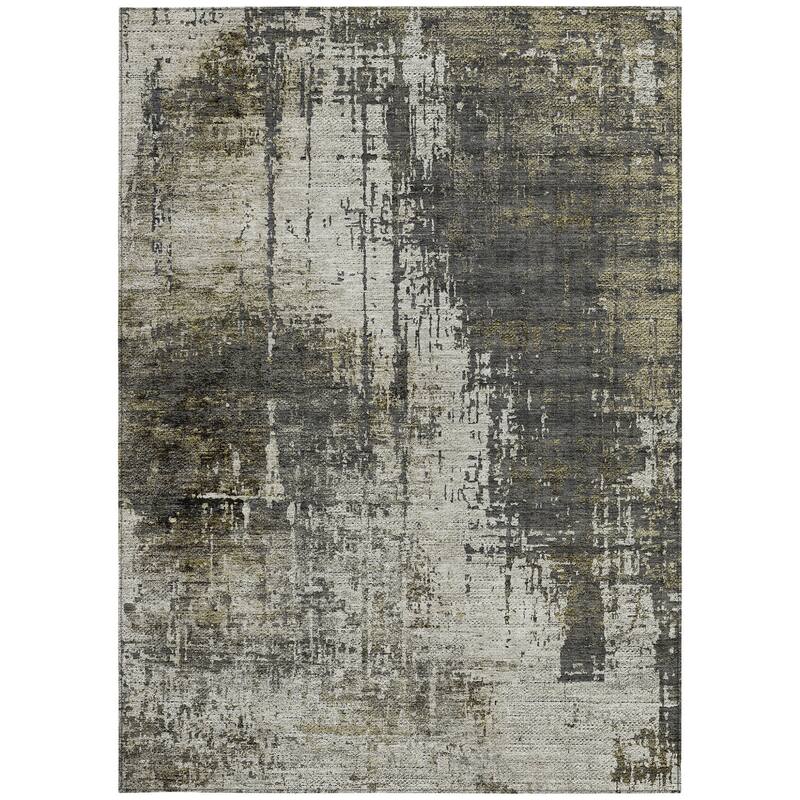 HomeRoots Abstract Transitional Rectangle Outdoor Rug